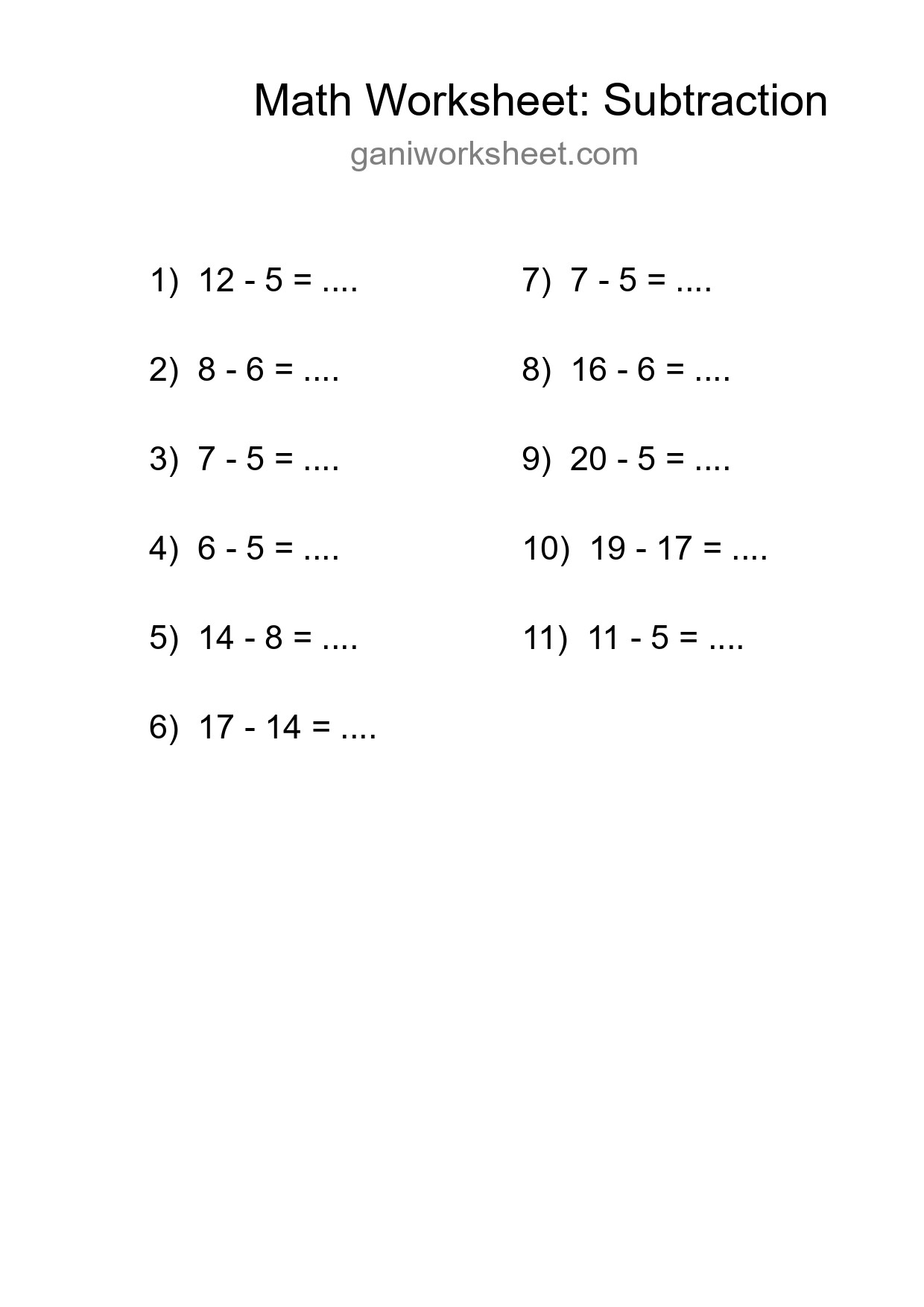 Free 11 Subtraction Math Worksheet For Grade 2 - Part 1738