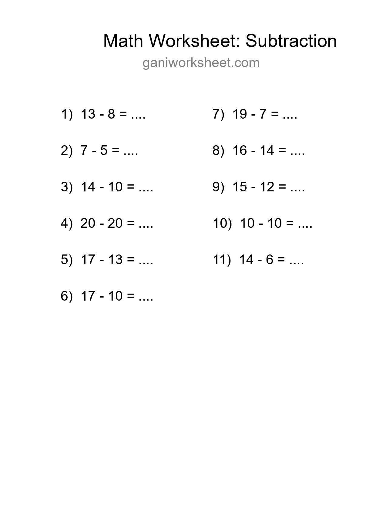Free 11 Subtraction Math Worksheet For Grade 2 With Answers - Part 1838
