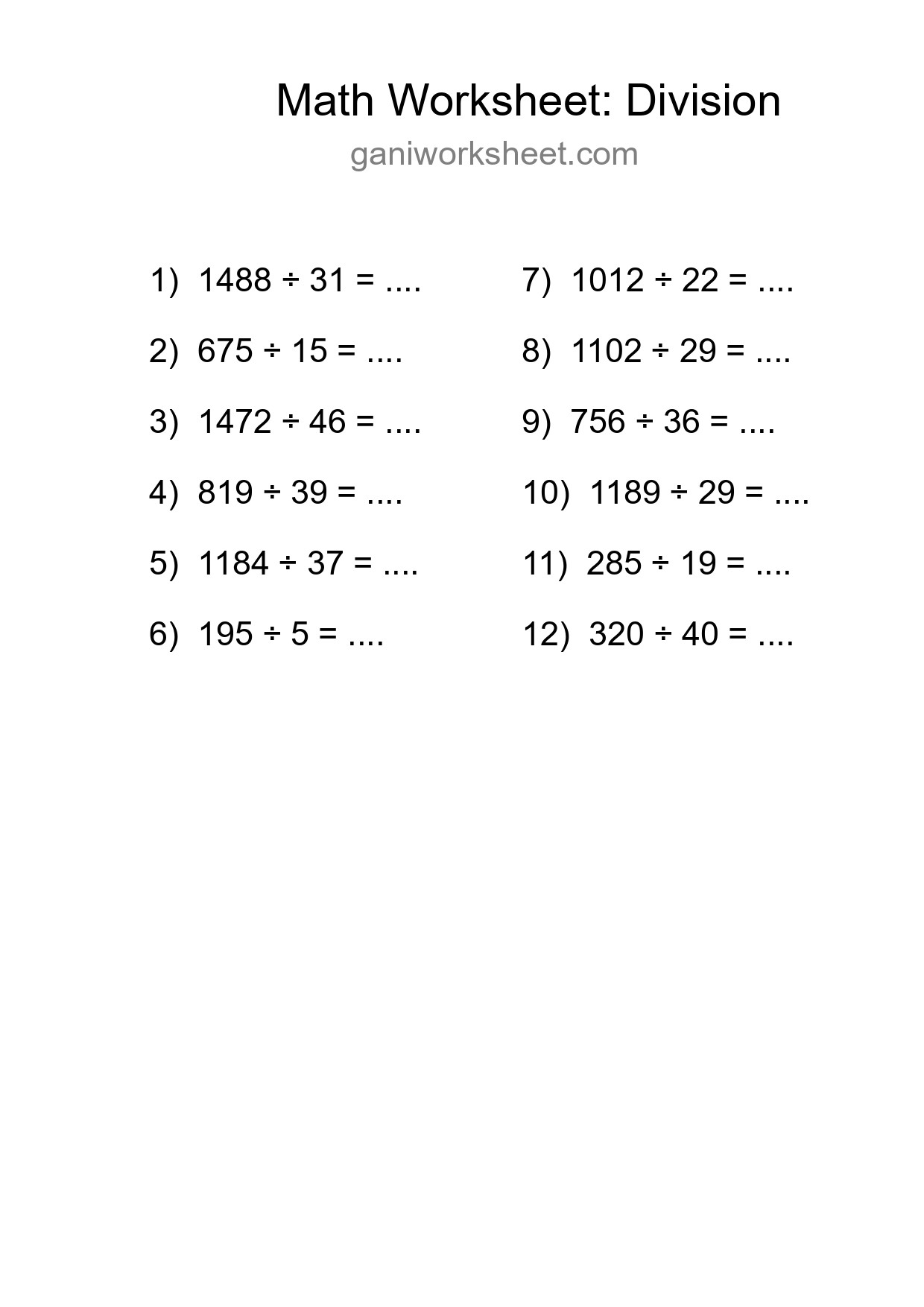 Free 12 Division Math Worksheet For Grade 2 With Answers - Part 1954