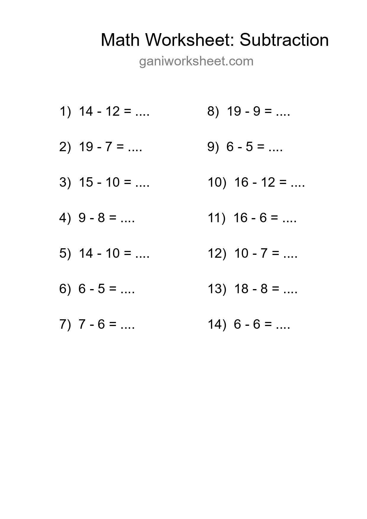 Free 14 Subtraction Math Worksheet For Grade 2 - Part 218