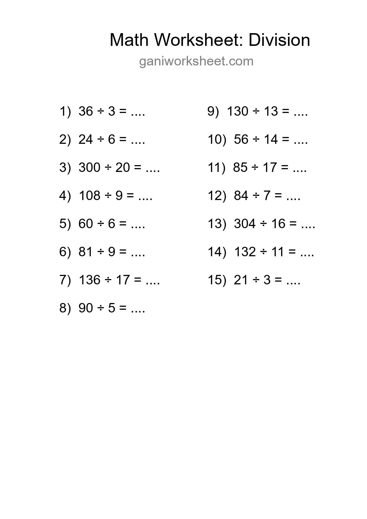 Free 15 Division Math Worksheet For Grade 2 - Part 504