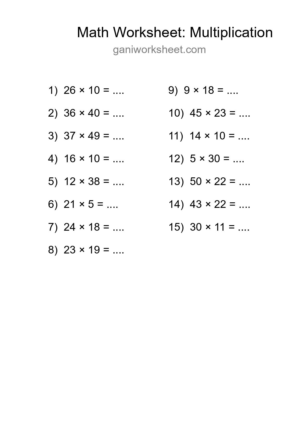 Free 15 Multiplication Math Worksheet For Grade 2 - Part 117