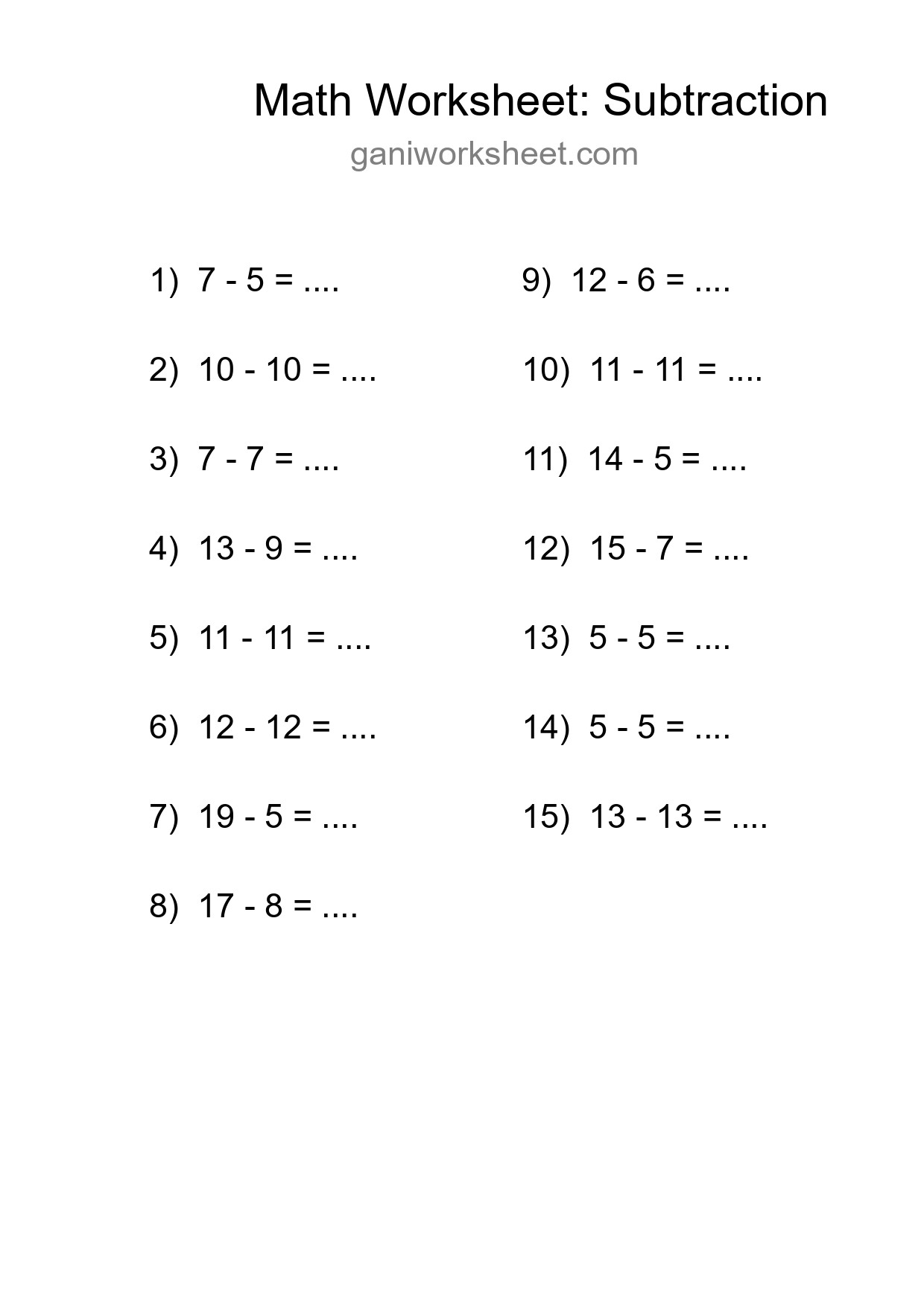 Free 15 Subtraction Math Worksheet For Grade 2 - Part 1428