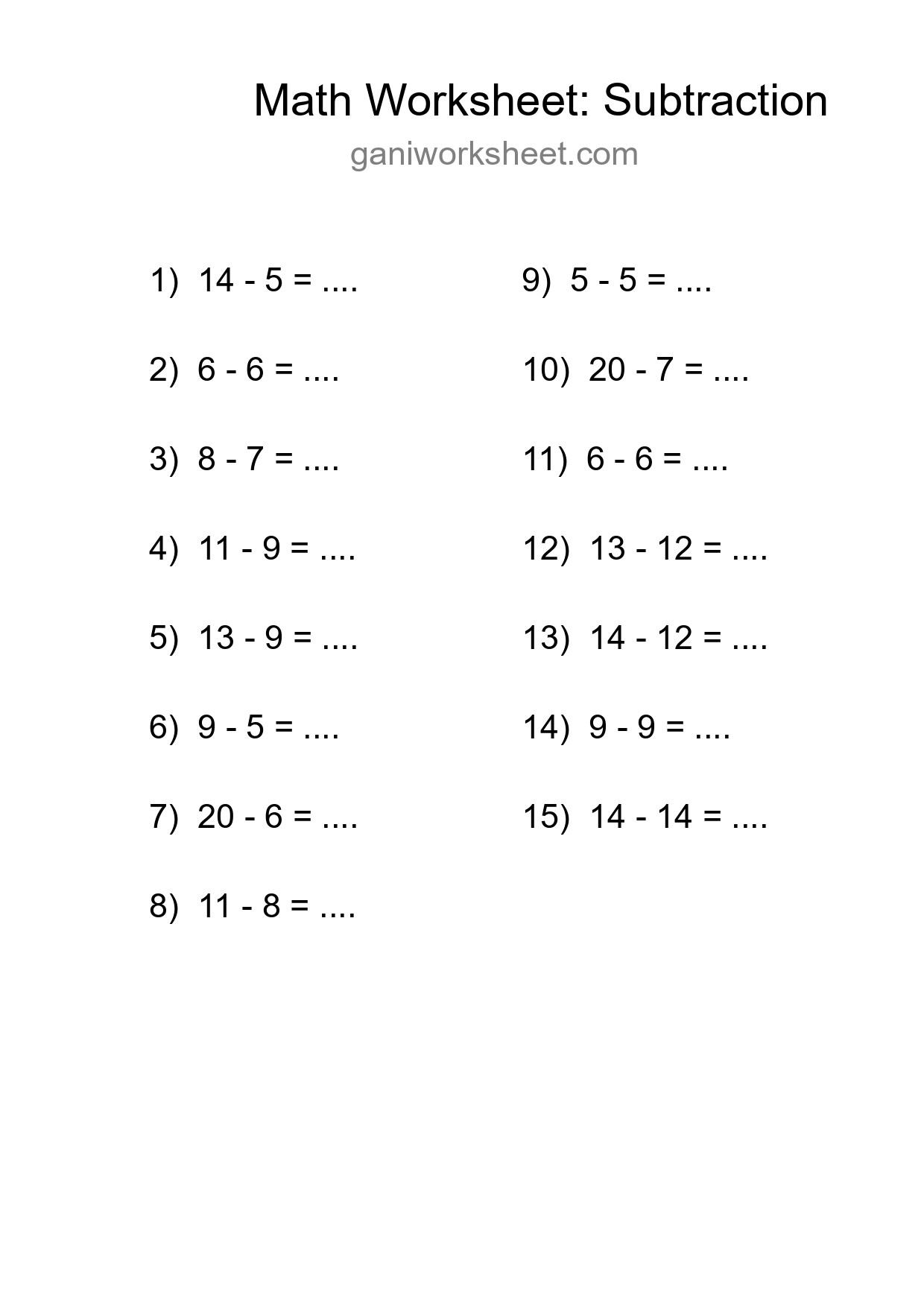 Free 15 Subtraction Math Worksheet For Grade 2 - Part 28