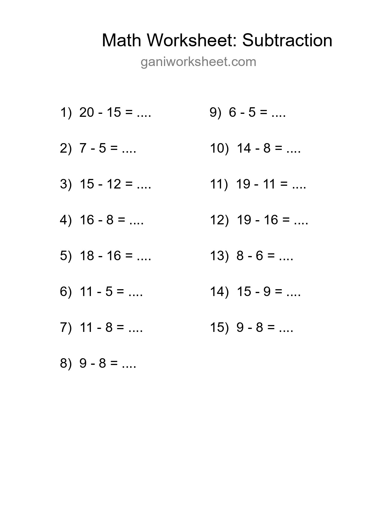 Free 15 Subtraction Math Worksheet For Grade 2 With Answers - Part 528