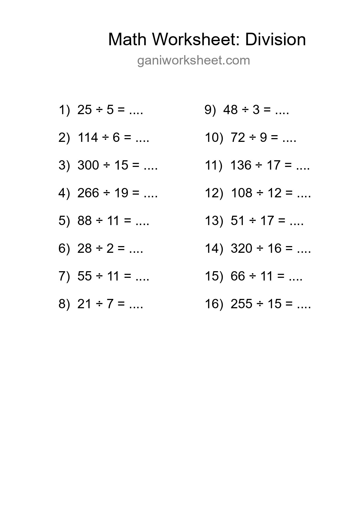 Free 16 Division Math Worksheet For Grade 2 - Part 154