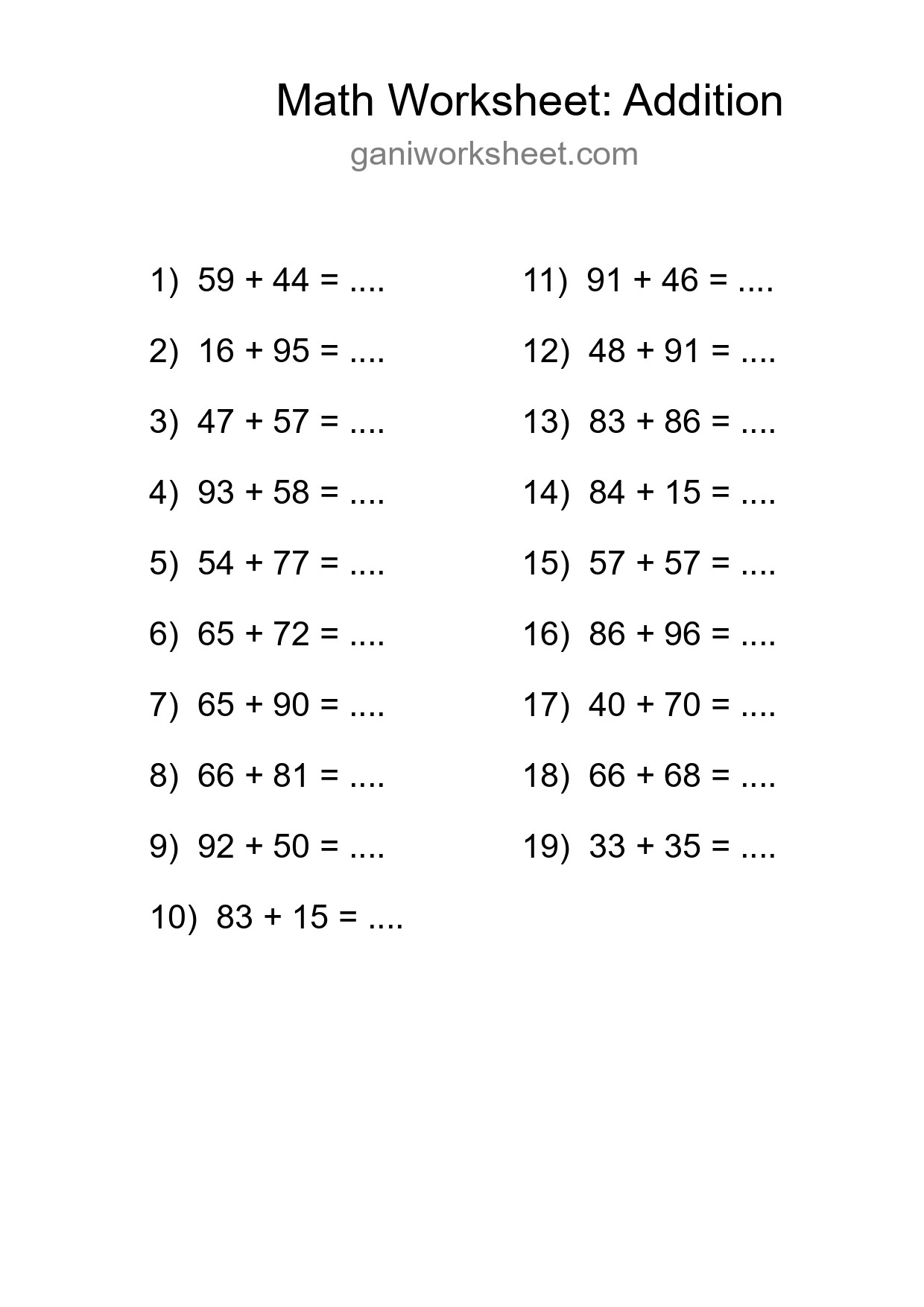 Free 19 Addition Math Worksheet For Grade 3 - Part 1511