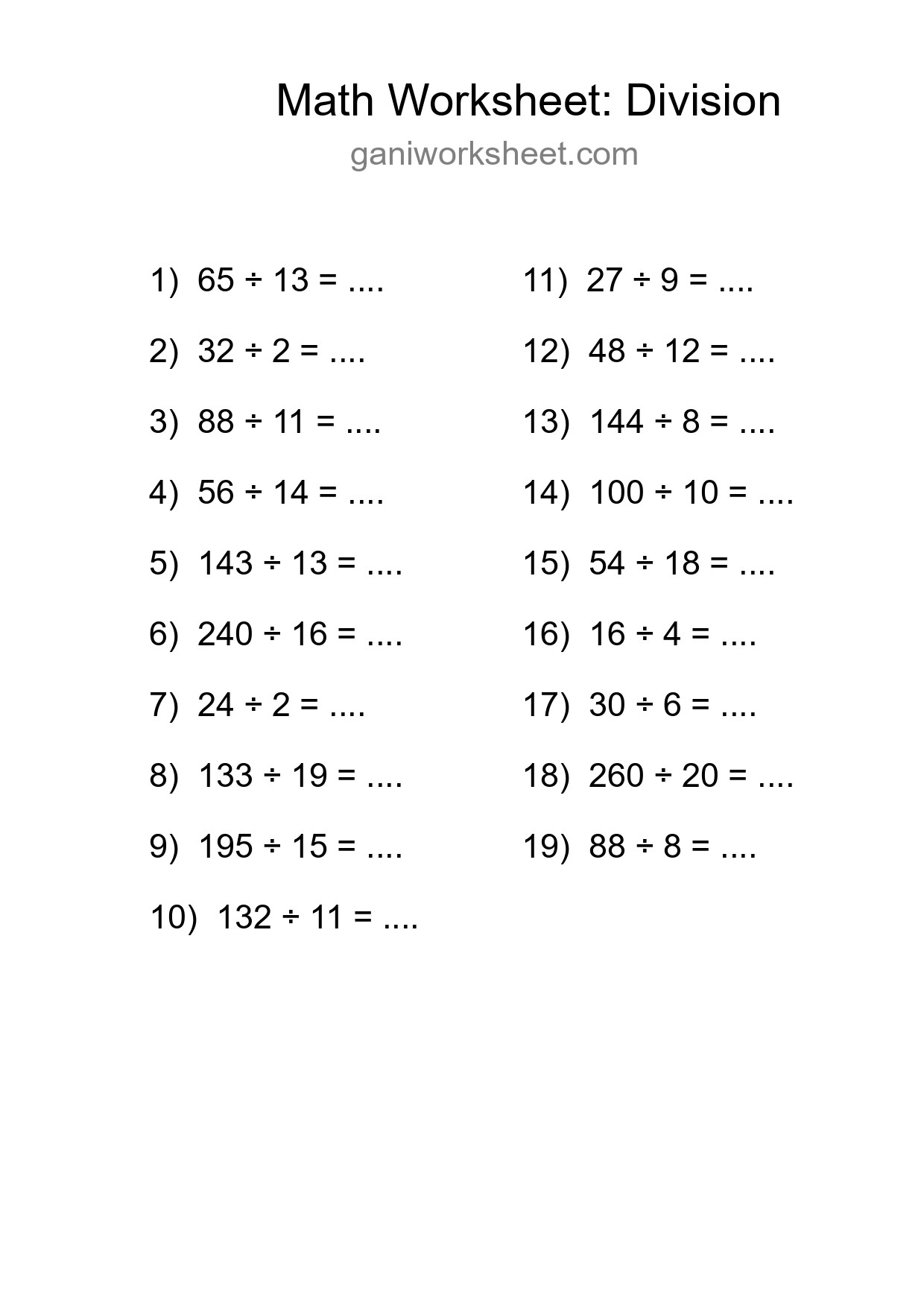 Free 19 Division Math Worksheet For Grade 2 - Part 1494