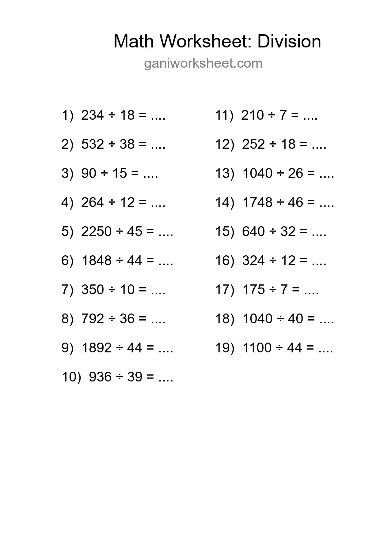 Free 19 Division Math Worksheet For Grade 2 - Part 284