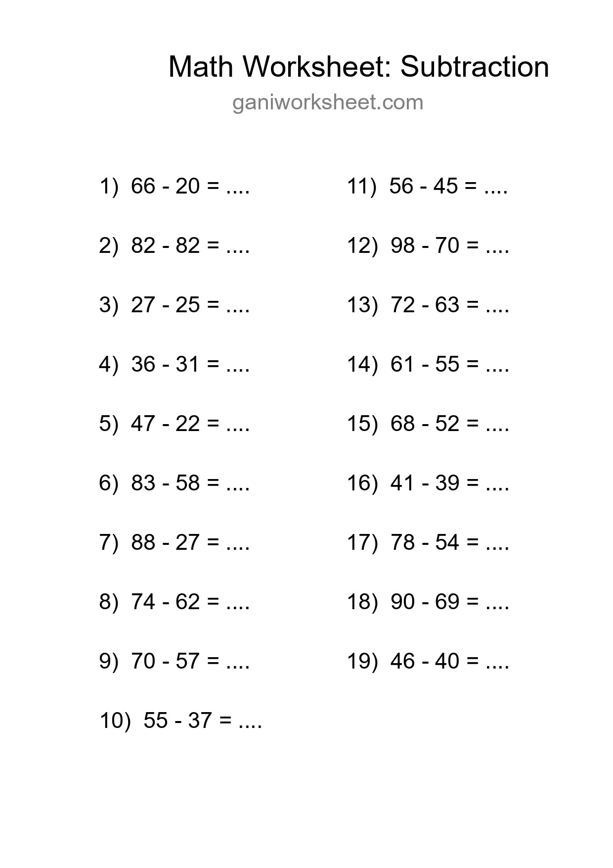 Free 19 Subtraction Math Worksheet For Grade 3 With Answers - Part 1348