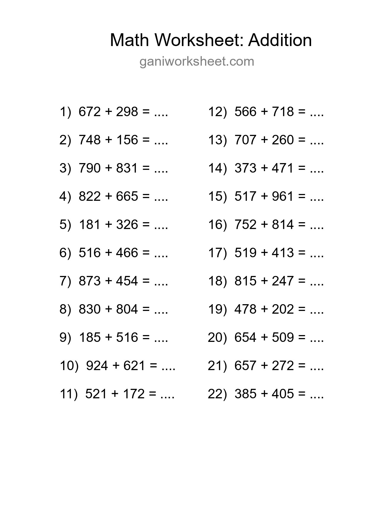 Free 22 Addition Math Worksheet For Grade 5 With Answers - Part 211