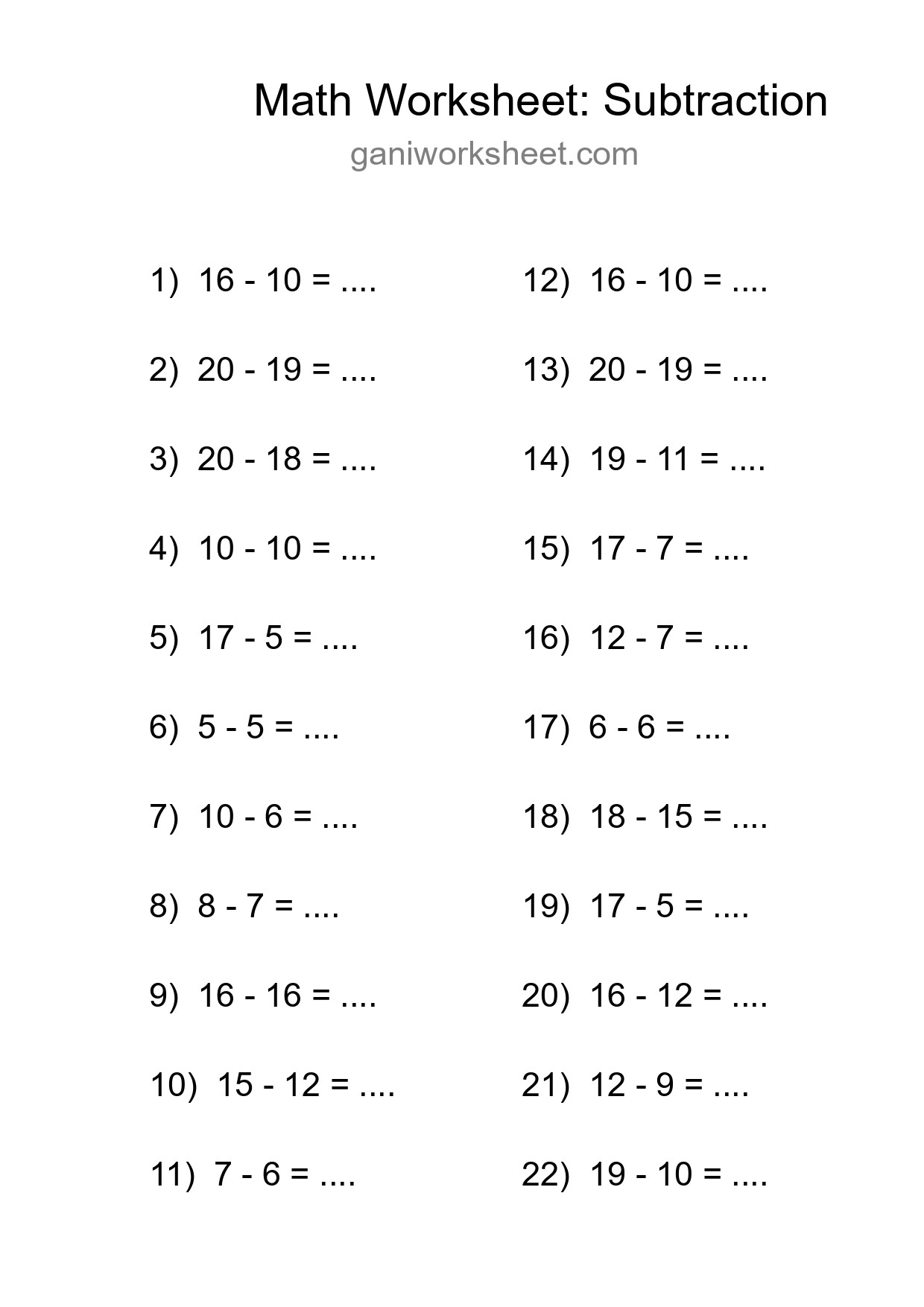 Free 22 Subtraction Math Worksheet For Grade 2 With Answers - Part 1788