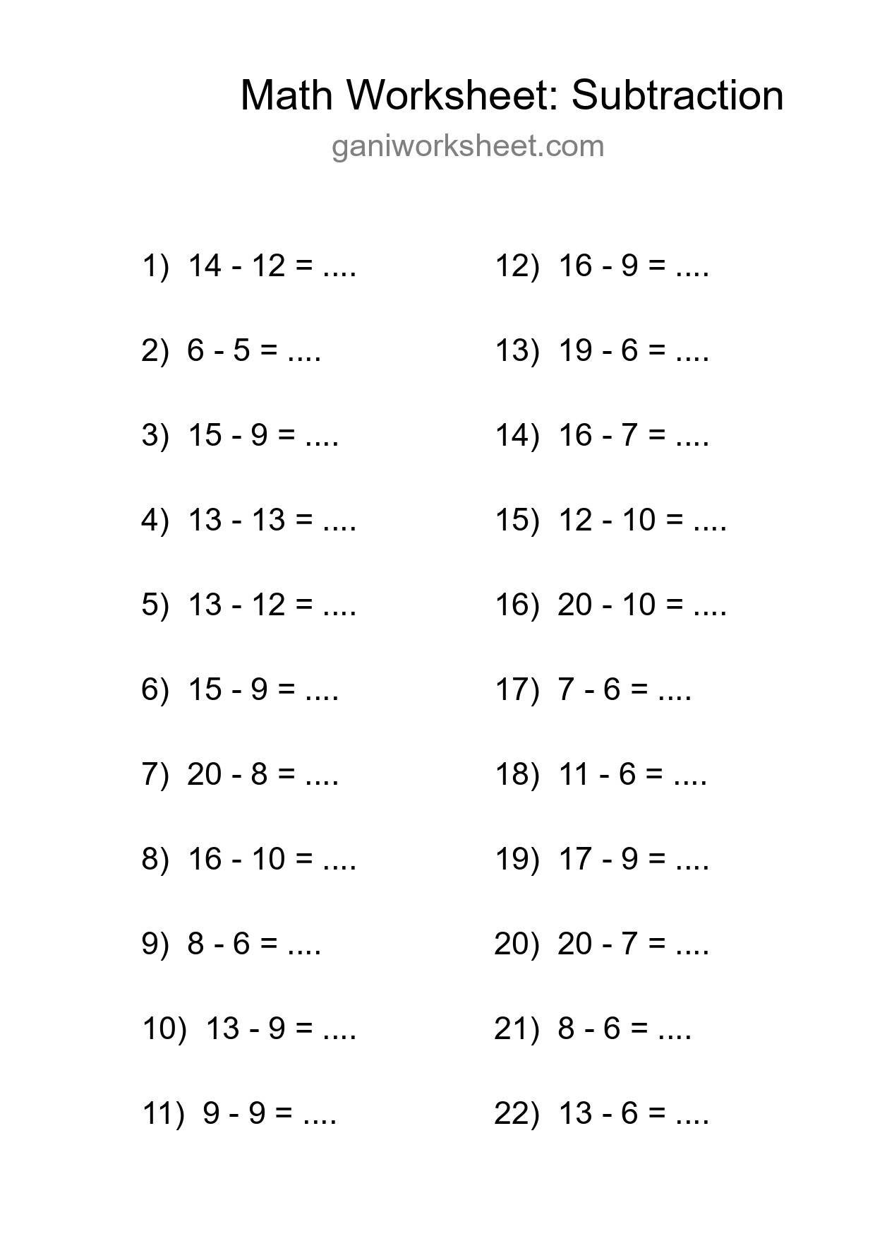 Free 22 Subtraction Math Worksheet For Grade 2 With Answers - Part 558