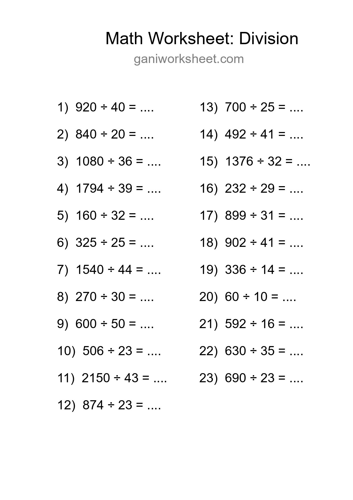 Free 23 Division Math Worksheet For Grade 2 - Part 354