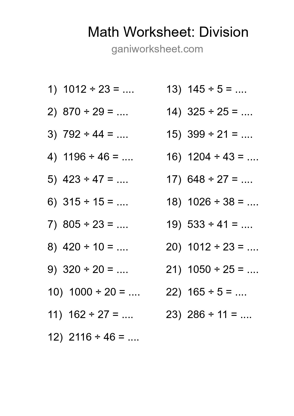 Free 23 Division Math Worksheet For Grade 2 - Part 364