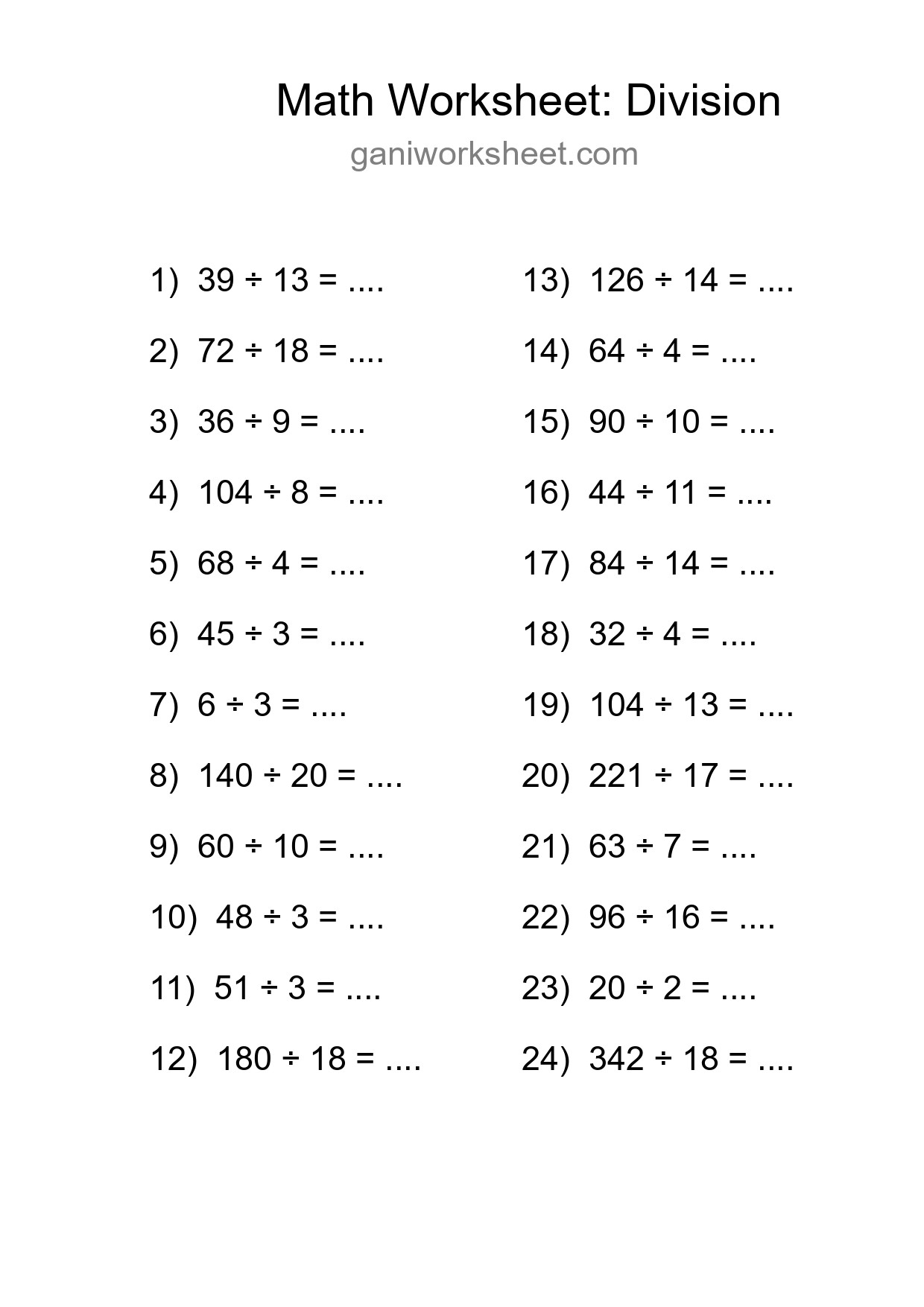 Free 24 Division Math Worksheet For Grade 2 - Part 694