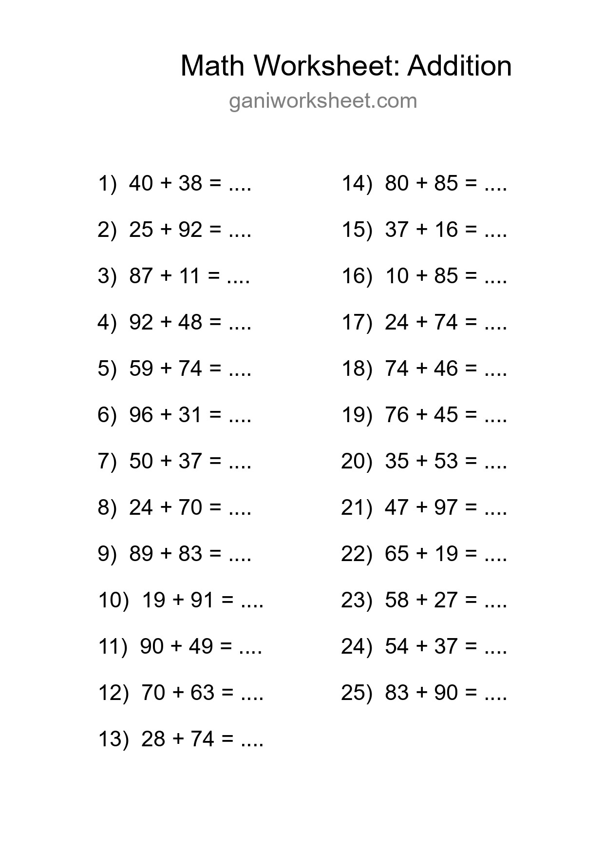 Free 25 Addition Math Worksheet For Grade 3 With Answers - Part 601
