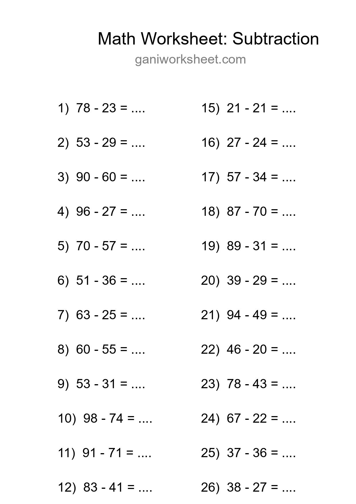 Free 27 Subtraction Math Worksheet For Grade 3 - Part 828