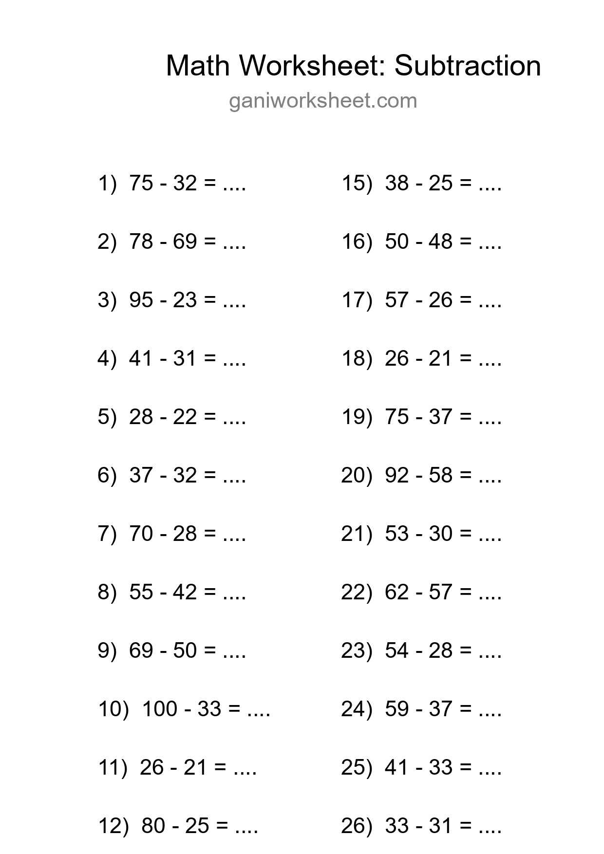 Free 27 Subtraction Math Worksheet For Grade 3 - Part 858