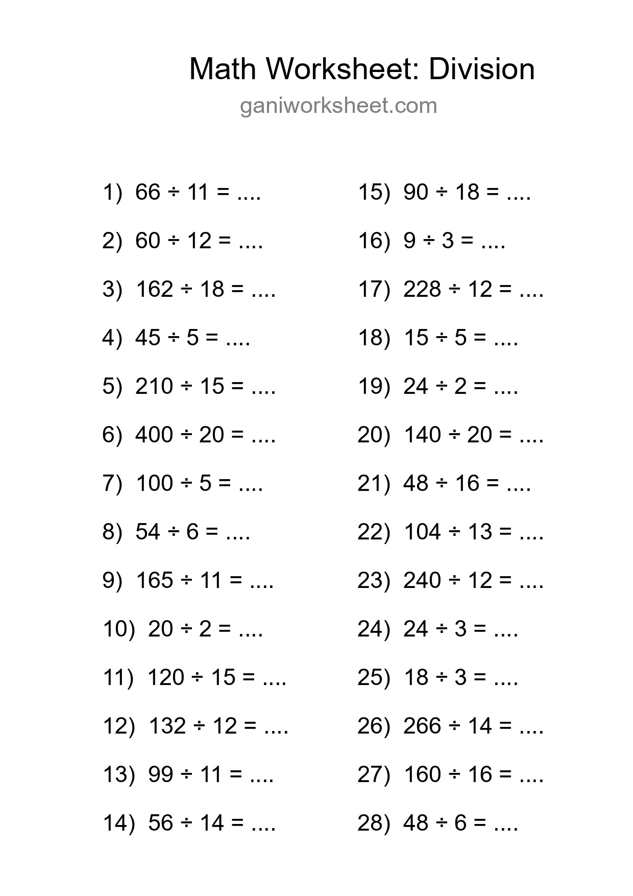 Free 28 Division Math Worksheet For Grade 2 - Part 1604