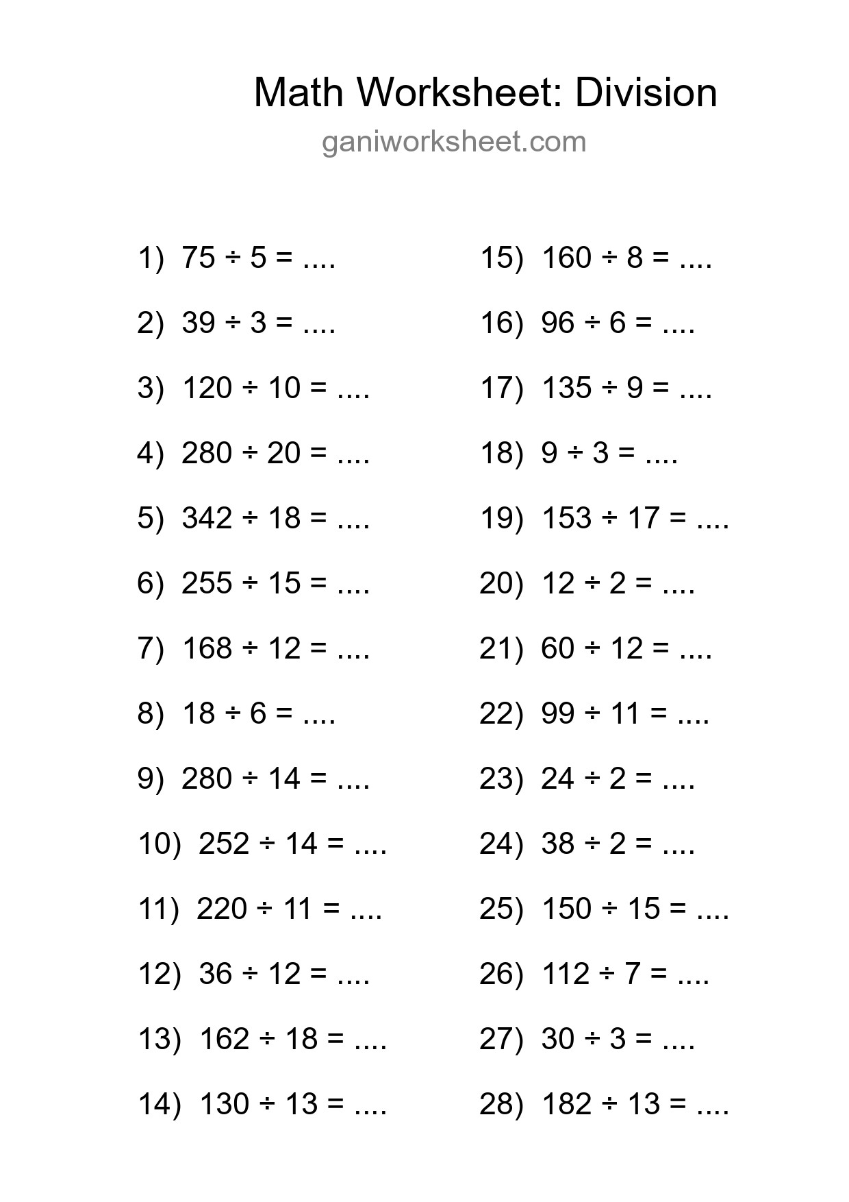Free 28 Division Math Worksheet For Grade 2 With Answers - Part 1584