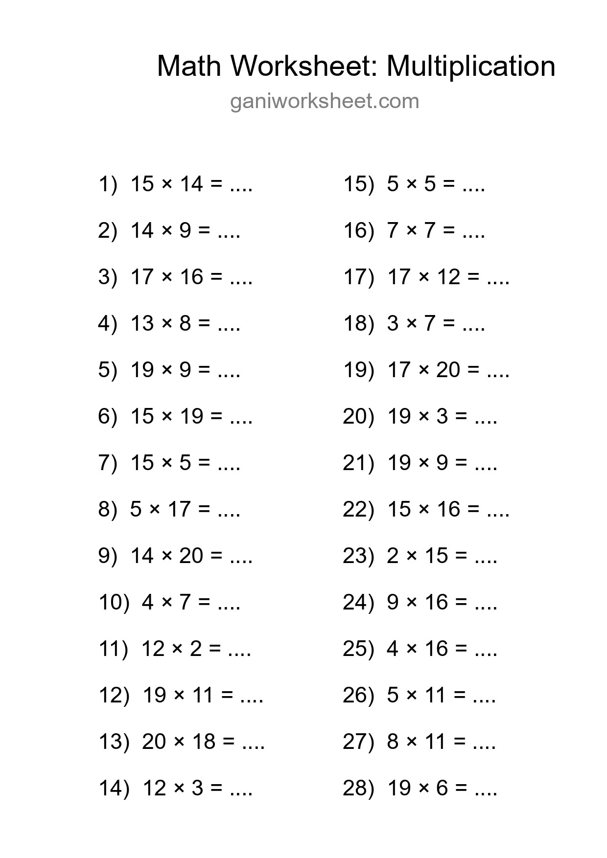 Free 28 Multiplication Math Worksheet For Grade 2 - Part 17