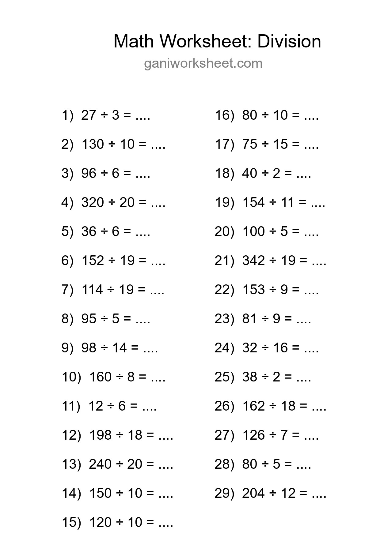 Free 29 Division Math Worksheet For Grade 2 - Part 1664