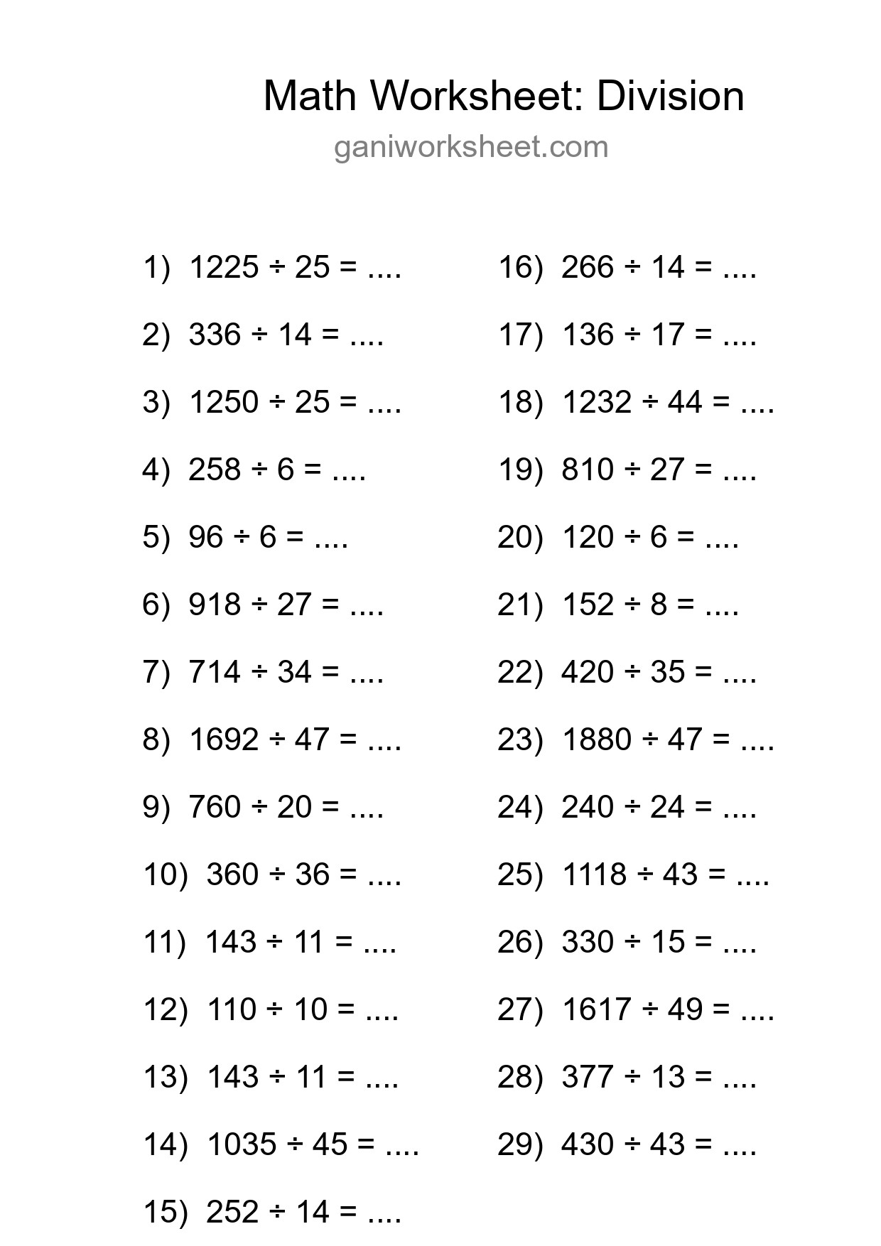 Free 29 Division Math Worksheet For Grade 2 - Part 734