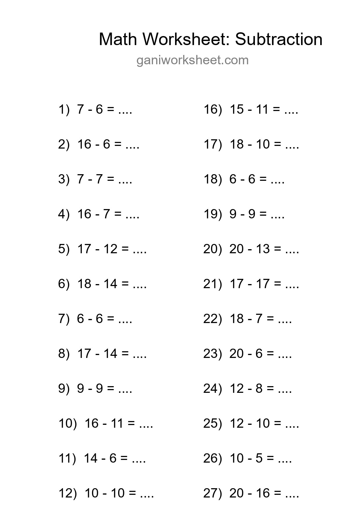 Free 29 Subtraction Math Worksheet For Grade 2 - Part 1728