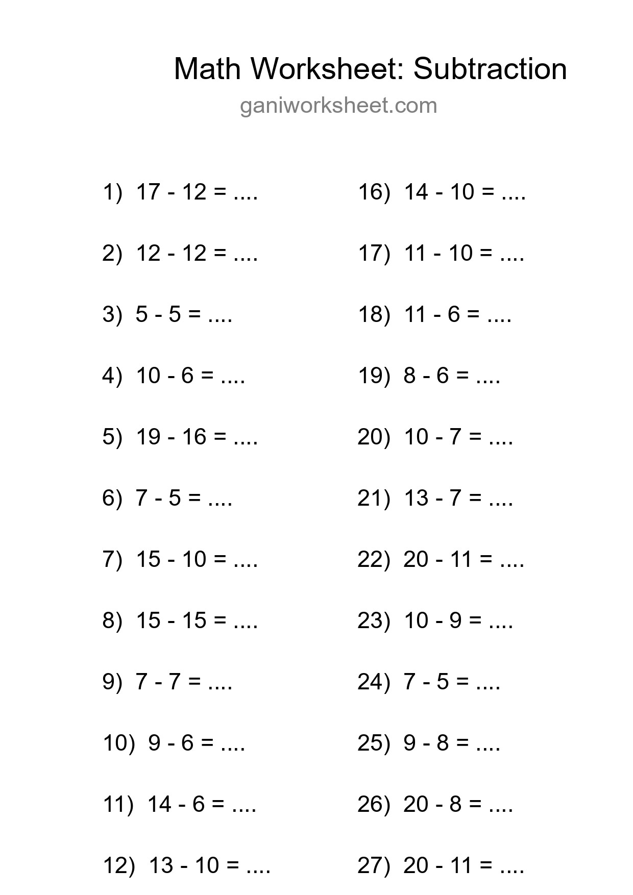 Free 29 Subtraction Math Worksheet For Grade 2 - Part 508