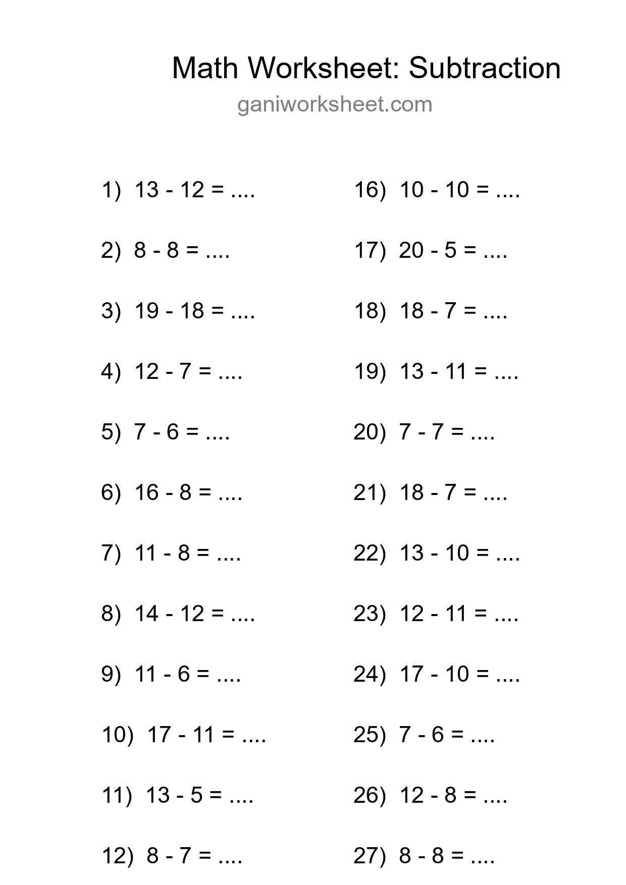 Free 29 Subtraction Math Worksheet For Grade 2 With Answers - Part 1038