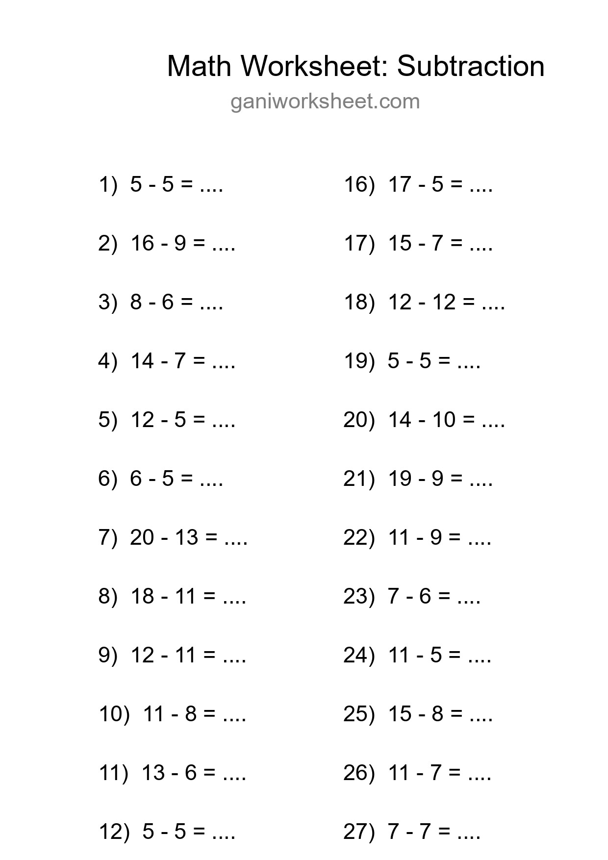 Free 30 Subtraction Math Worksheet For Grade 2 - Part 1208