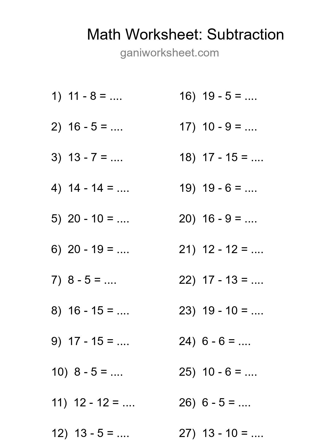 Free 30 Subtraction Math Worksheet For Grade 2 - Part 808