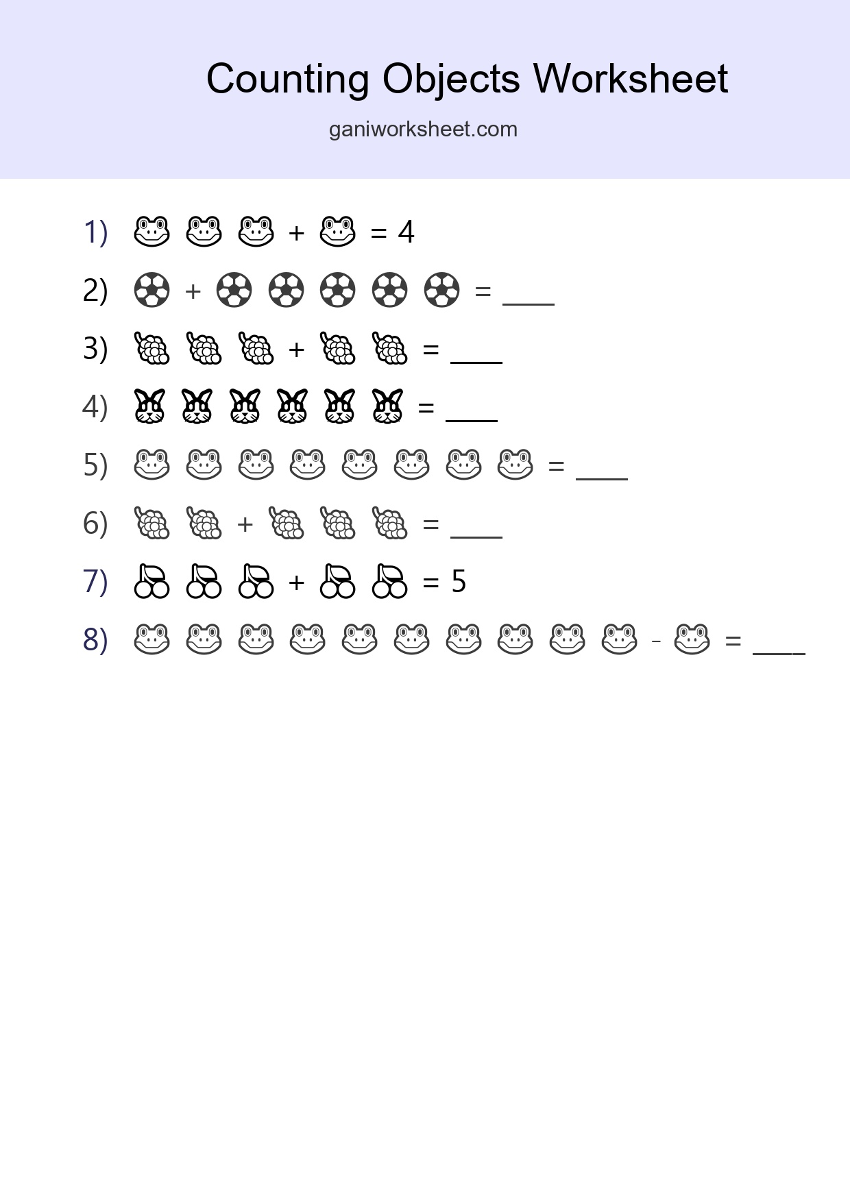 Free Counting Objects Worksheet For Kindergarten - Part 1263