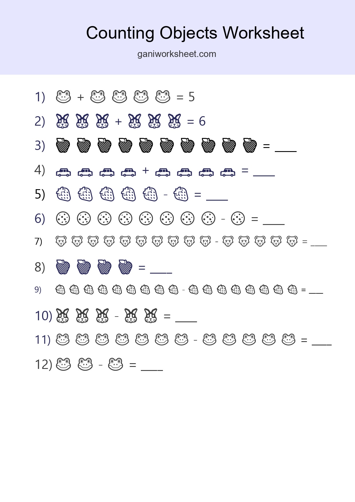 Free Counting Objects Worksheet For Kindergarten - Part 133