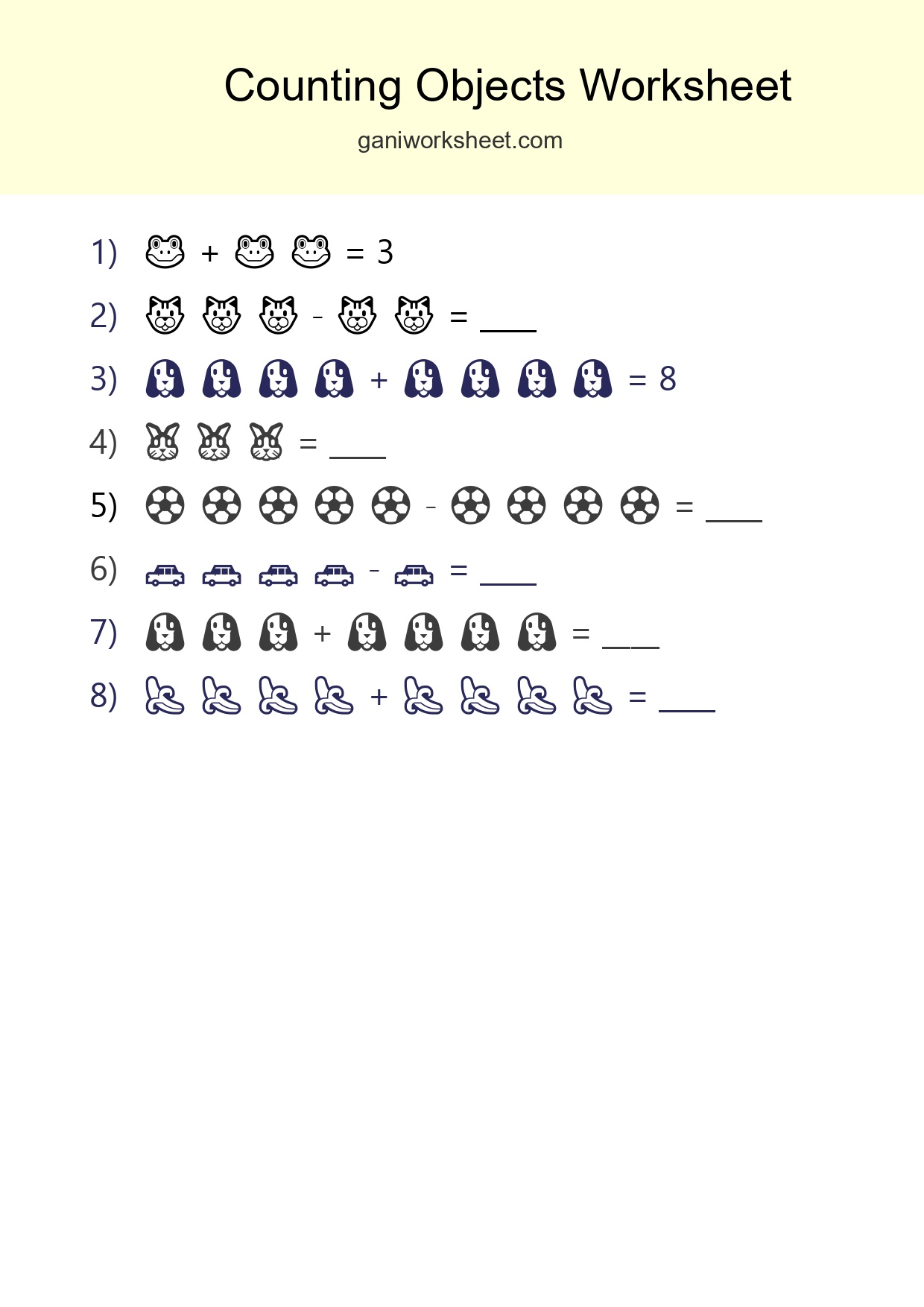 Free Counting Objects Worksheet For Kindergarten - Part 203