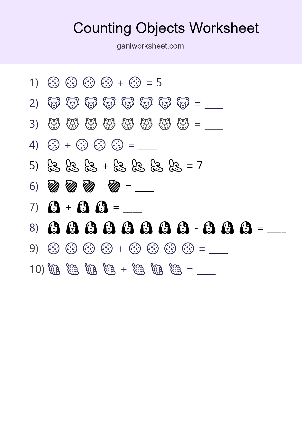 Free Counting Objects Worksheet For Kindergarten - Part 473
