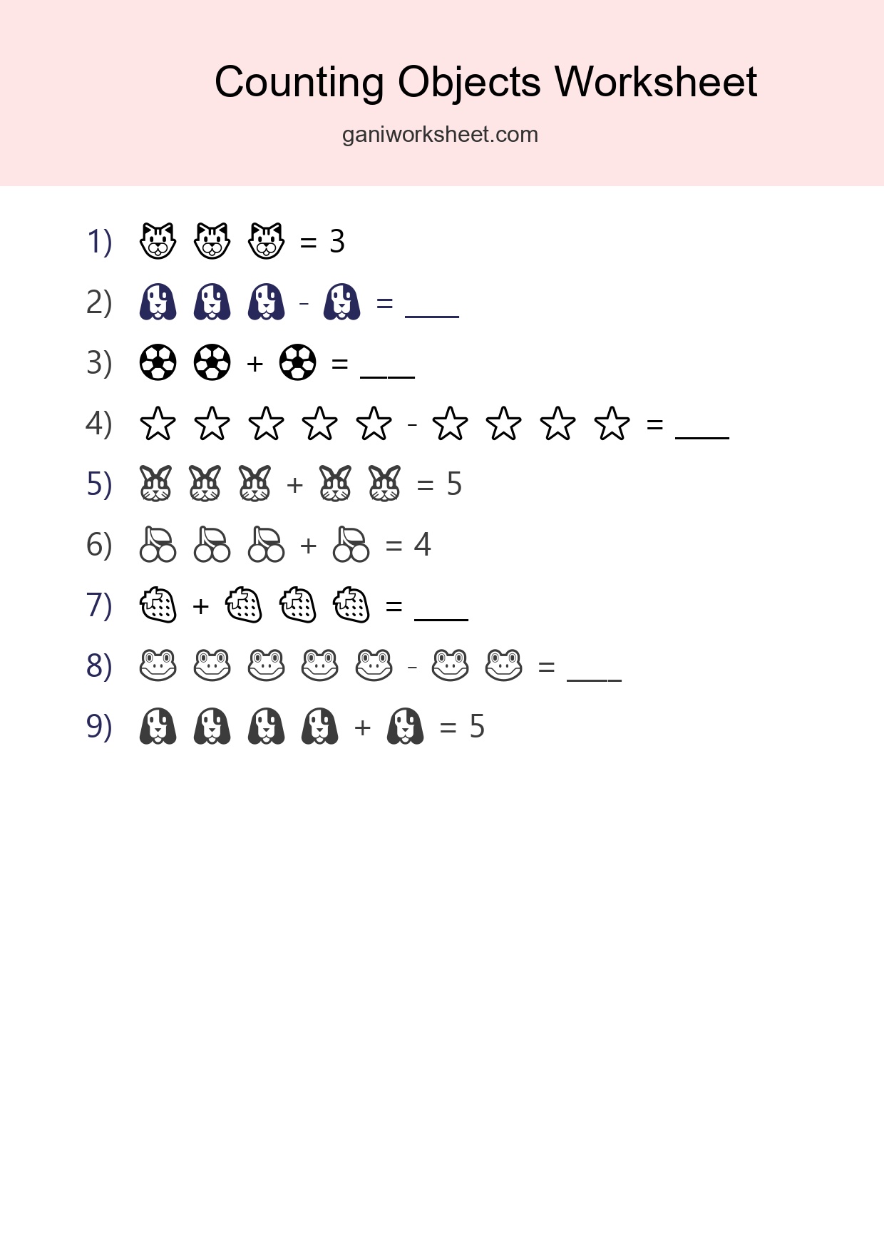 Free Counting Objects Worksheet For Kindergarten - Part 683
