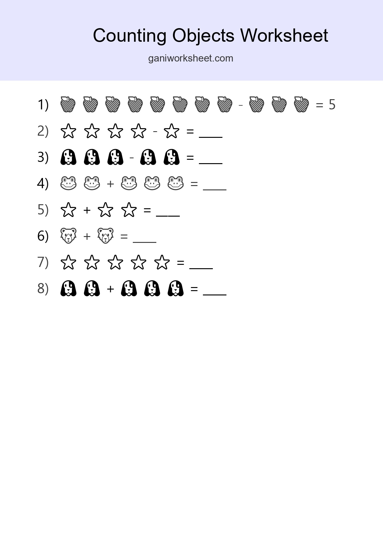 Free Counting Objects Worksheet For Kindergarten - Part 913