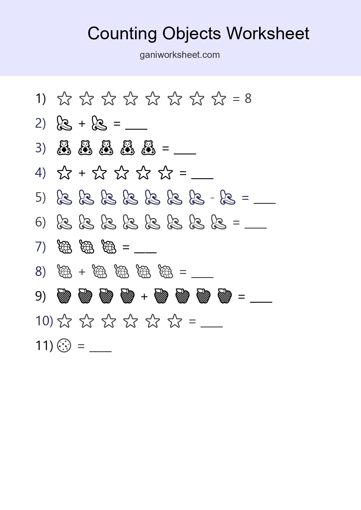 Free Counting Objects Worksheet For Kindergarten - Part 93
