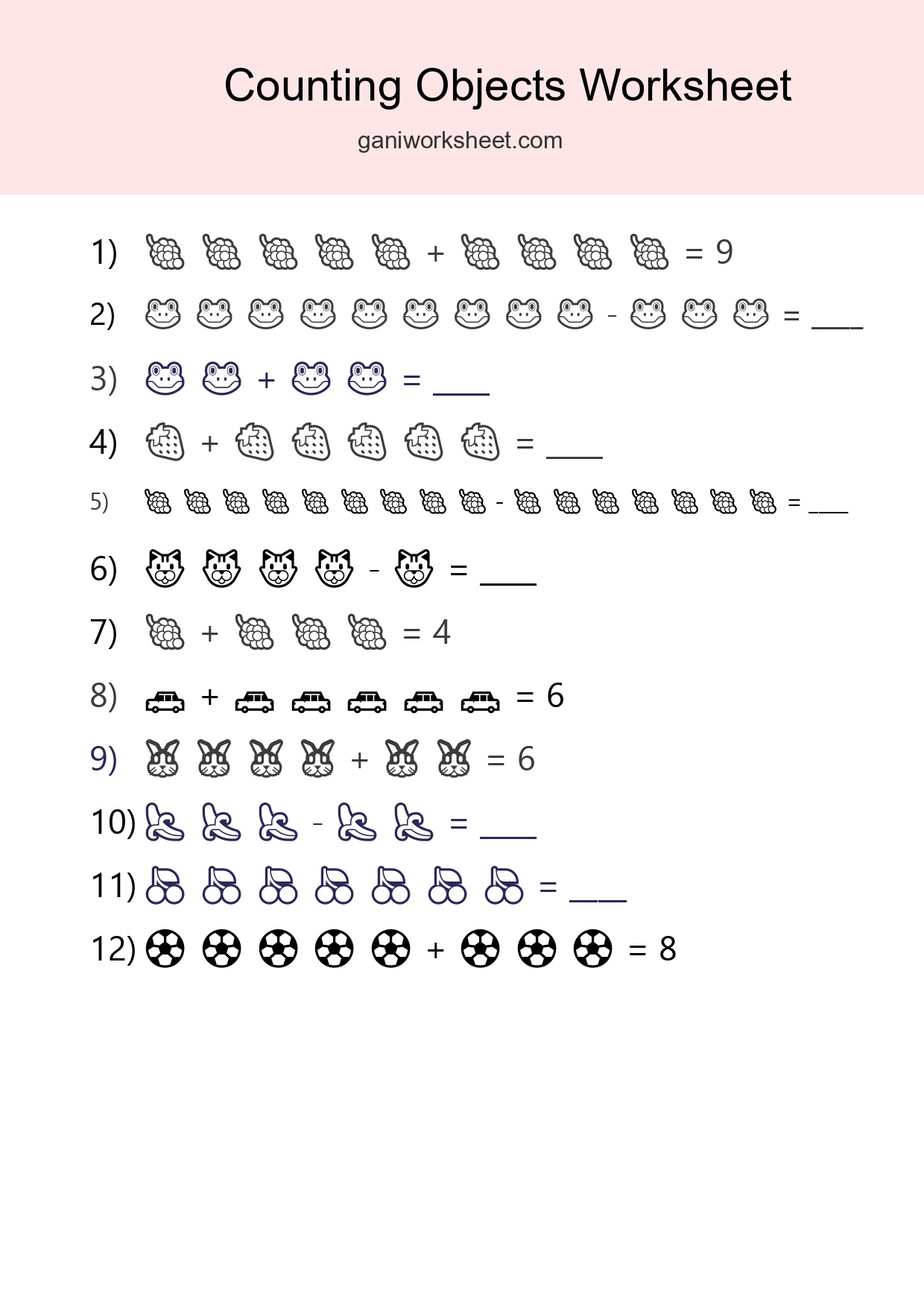 Free Counting Objects Worksheet For Kindergarten - Part 973