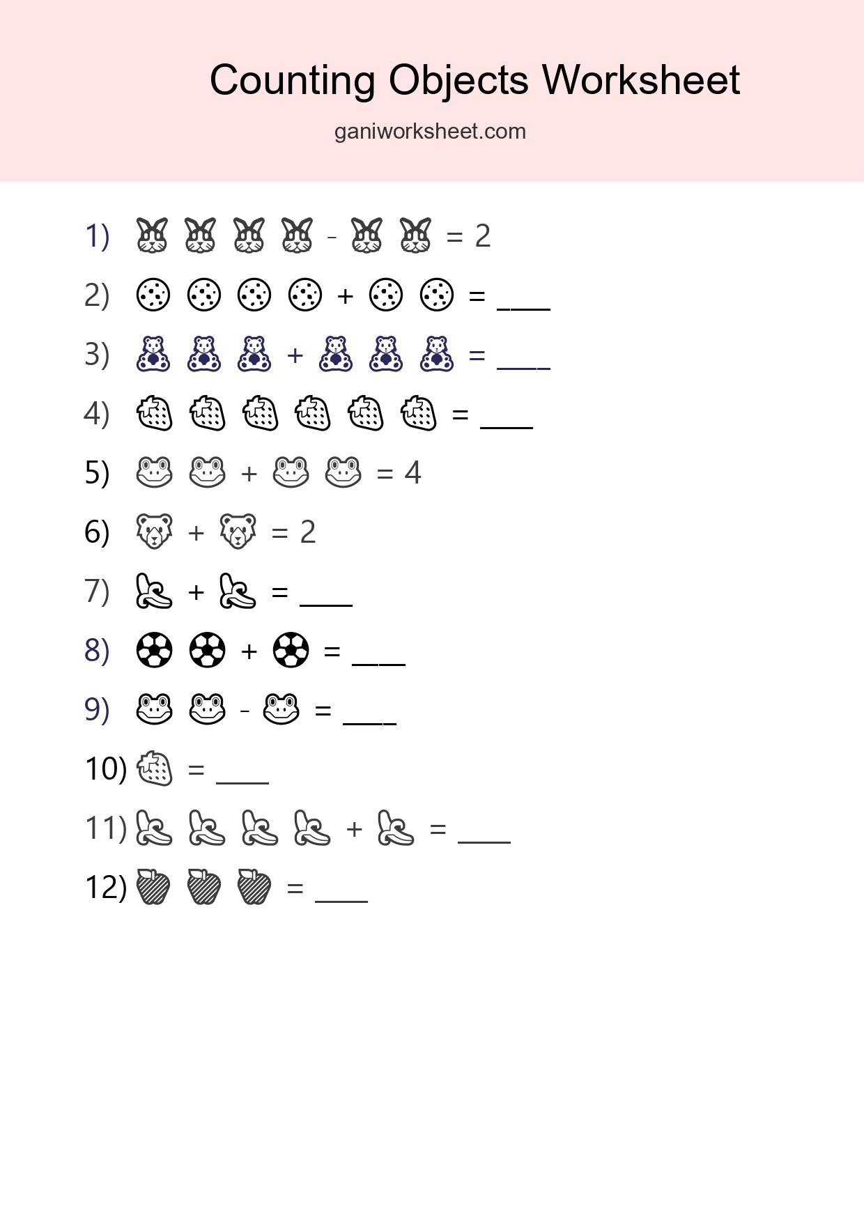 Free Counting Objects Worksheet For Kindergarten Printable - Part 23