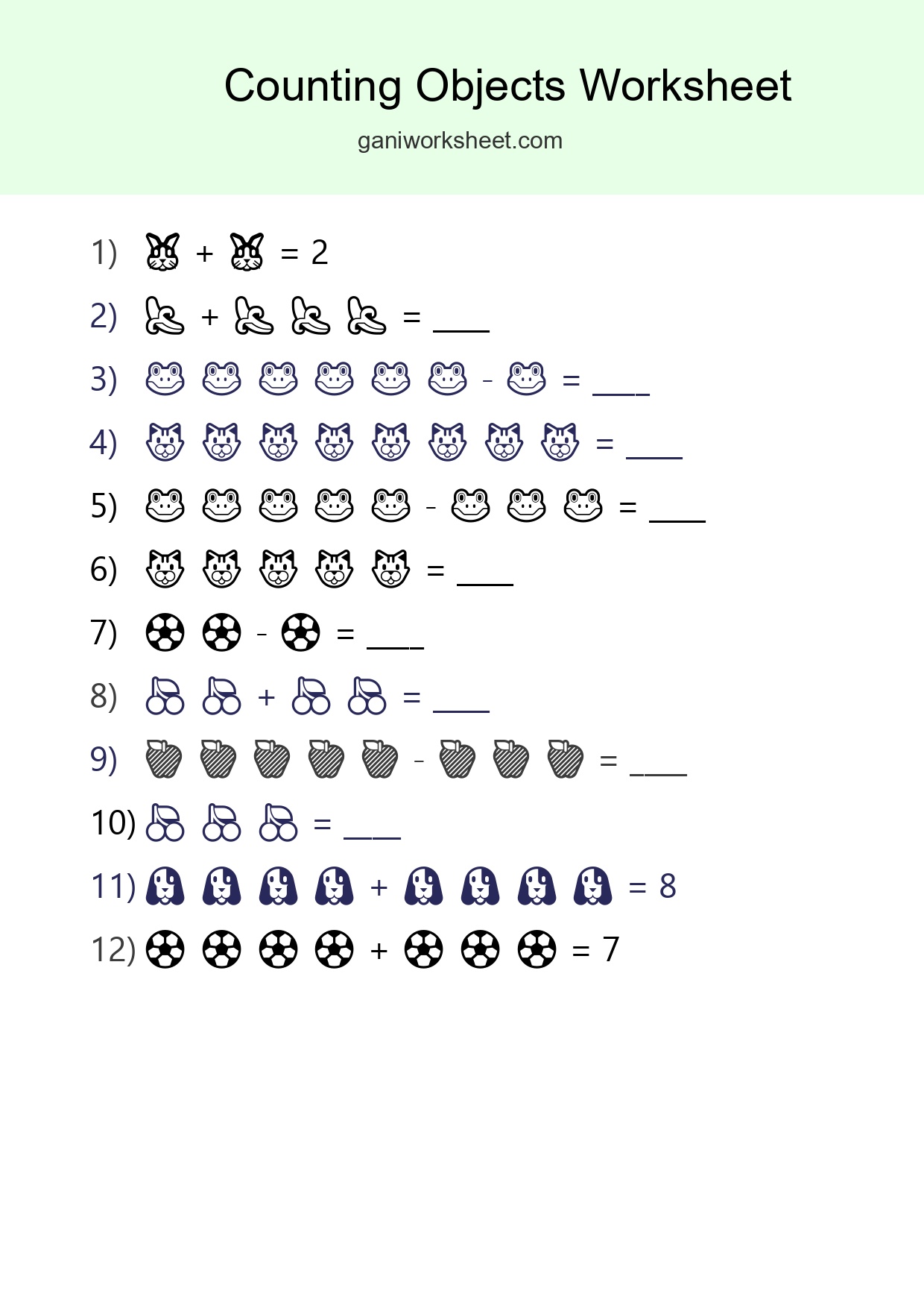 Free Counting Objects Worksheet For Kindergarten Printable - Part 243