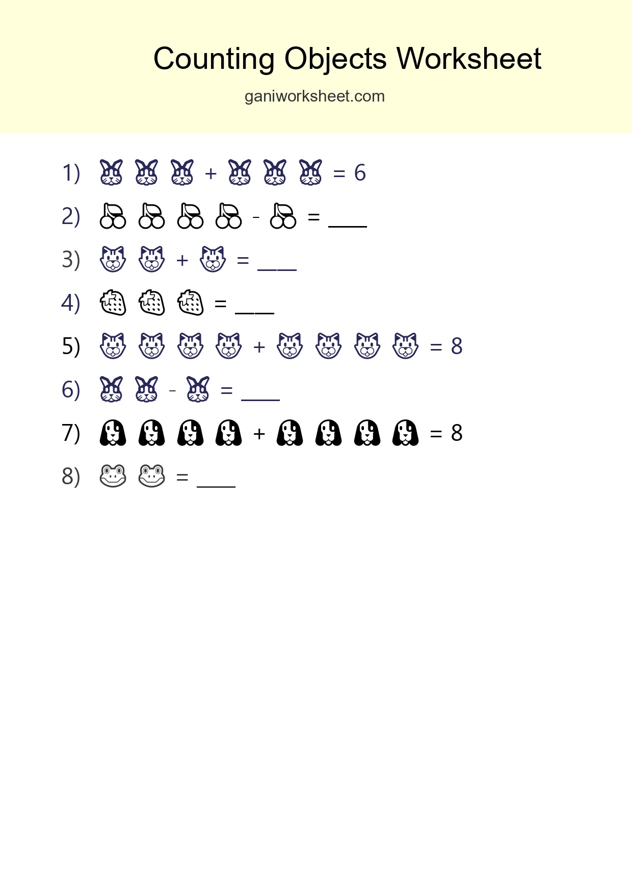 Free Counting Objects Worksheet For Kindergarten Printable - Part 513