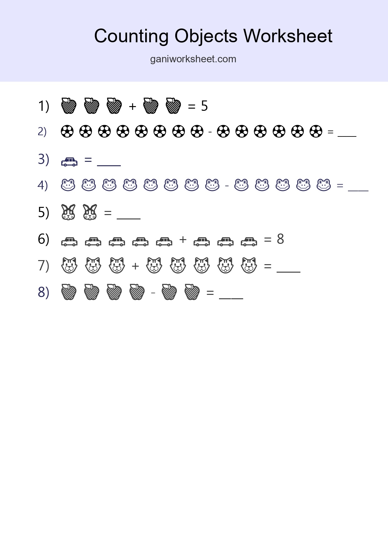Free Counting Objects Worksheet For Kindergarten Printable - Part 593