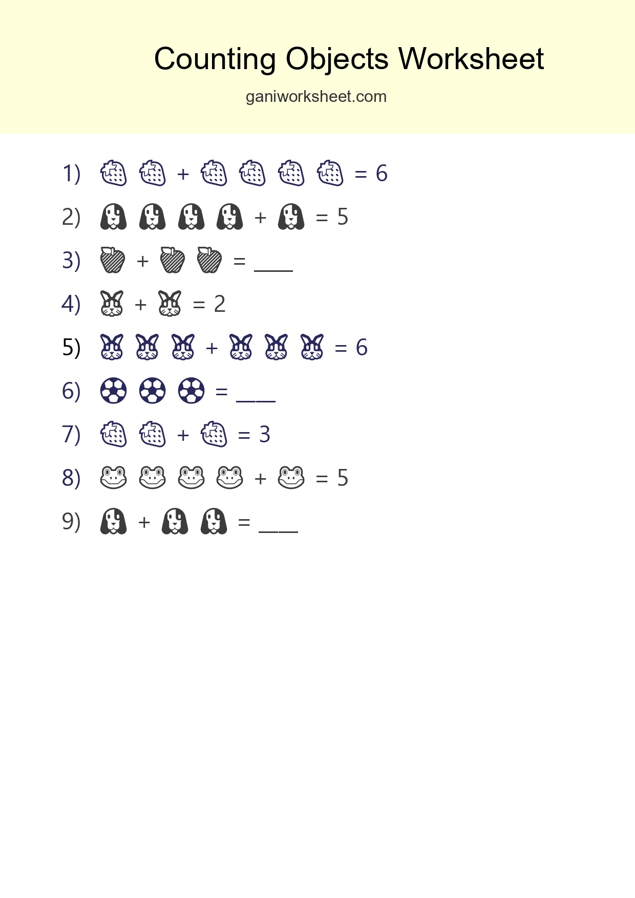 Free Counting Objects Worksheet For Kindergarten Printable - Part 73