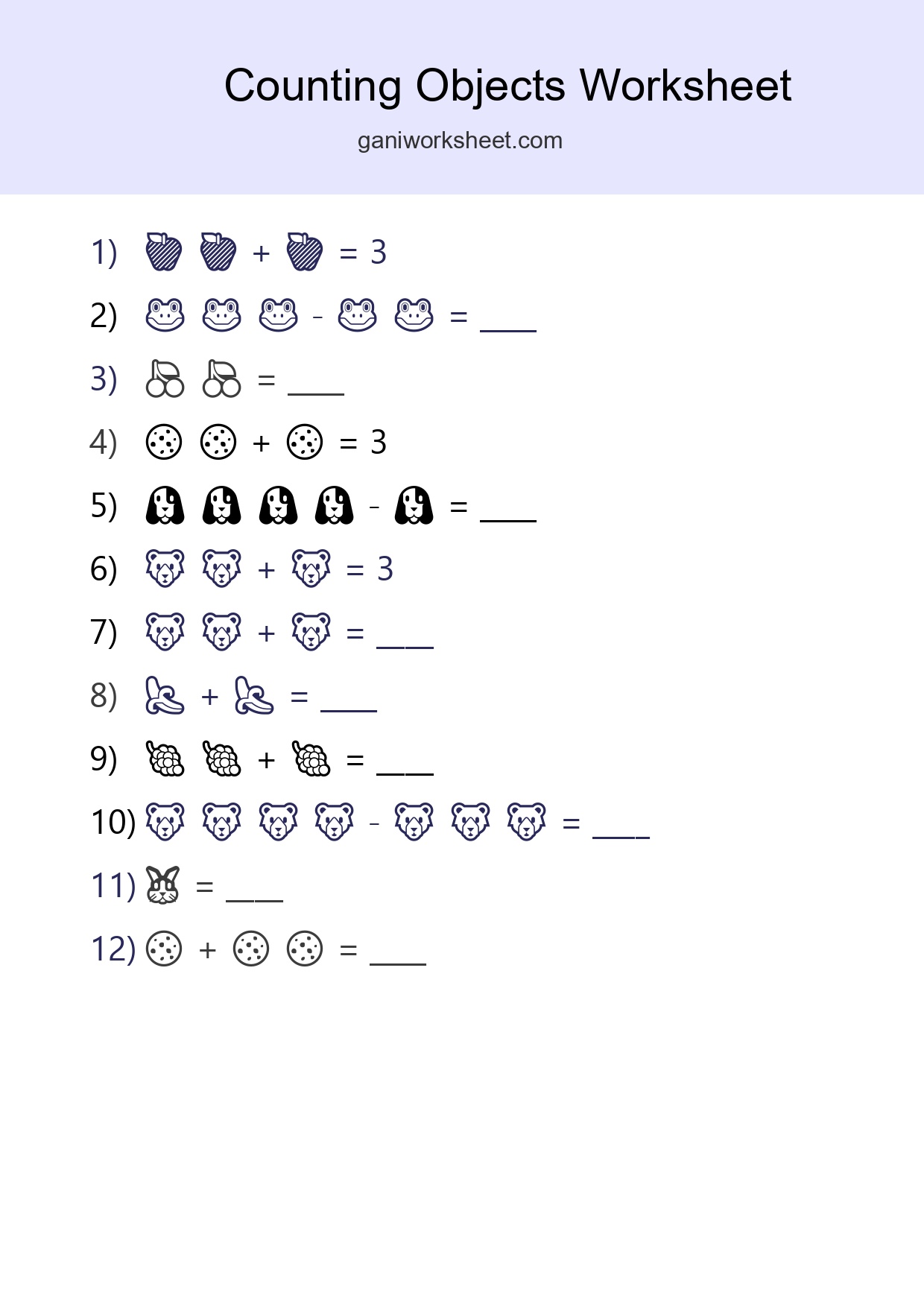 Free Counting Objects Worksheet For Pre-K - Part 1453