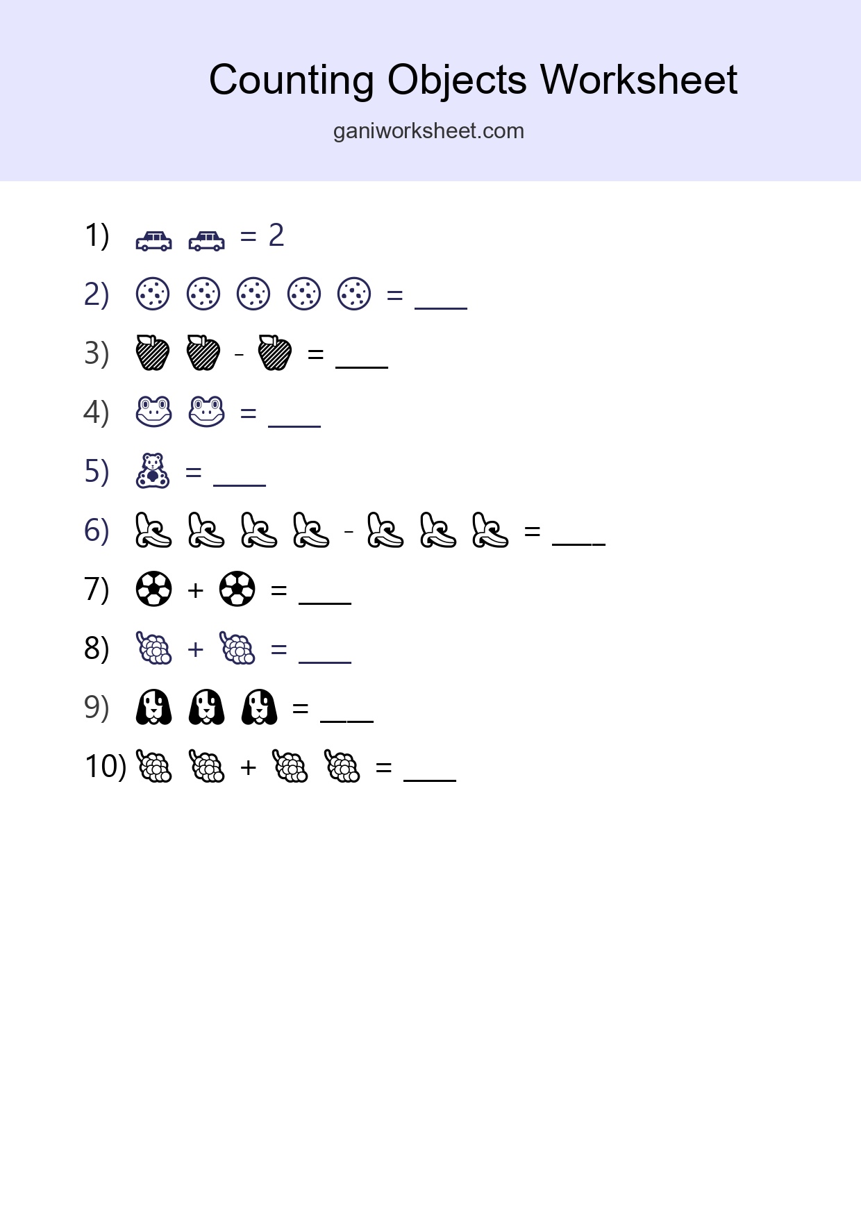 Free Counting Objects Worksheet For Pre-K - Part 1863