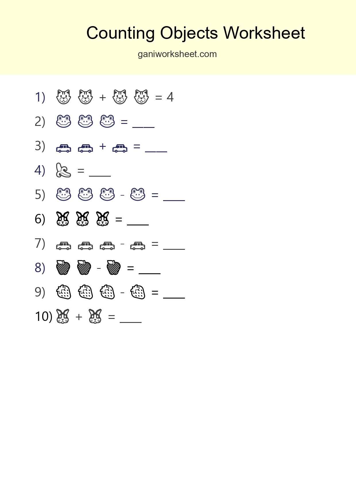 Free Counting Objects Worksheet For Pre-K - Part 463