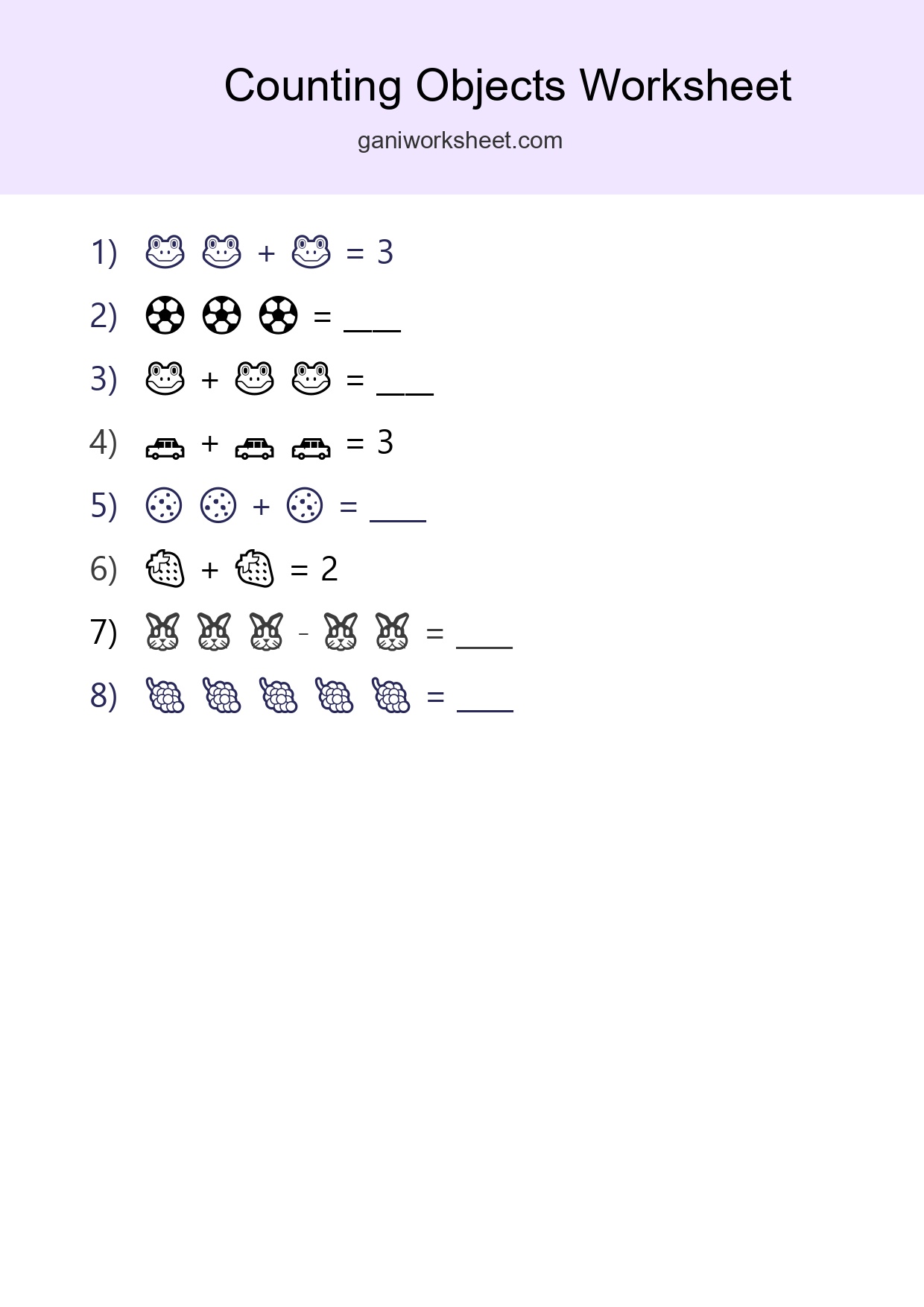Free Counting Objects Worksheet For Pre-K - Part 663